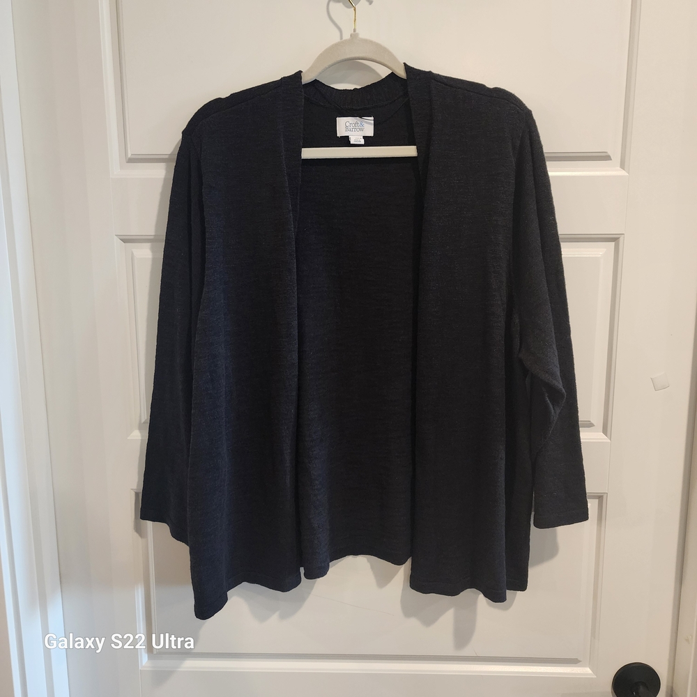 Worthington Women's Dark Blue Open Cardigan
